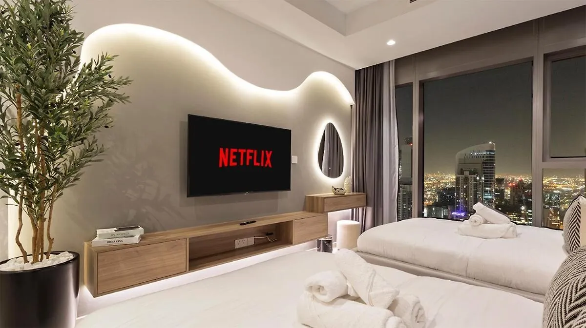 Lägenhet 1Br High Floor With Rooftop Infinity Pool Dubai Förenade Arabemiraten